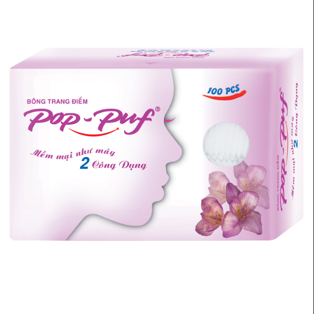 Bông trang điểm Pop Puf 100 miếng