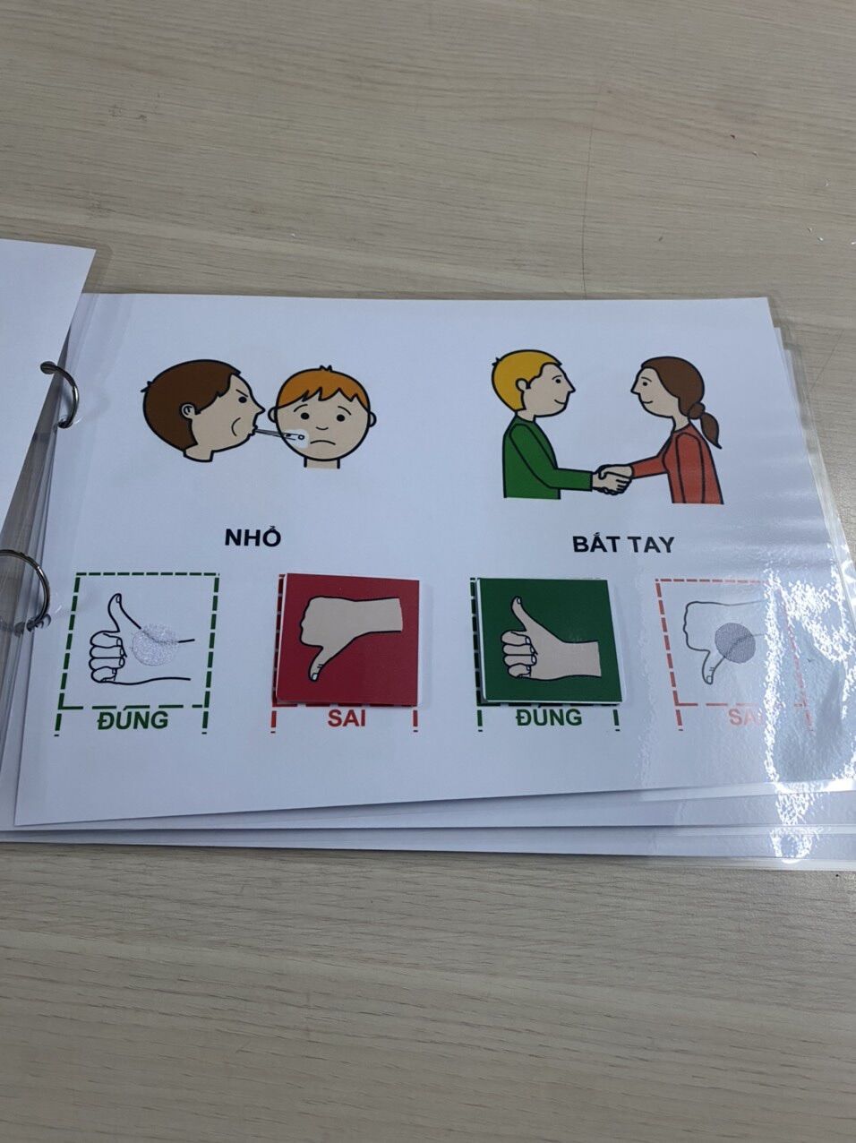 Học liệu bóc dán hành vi đúng sai
