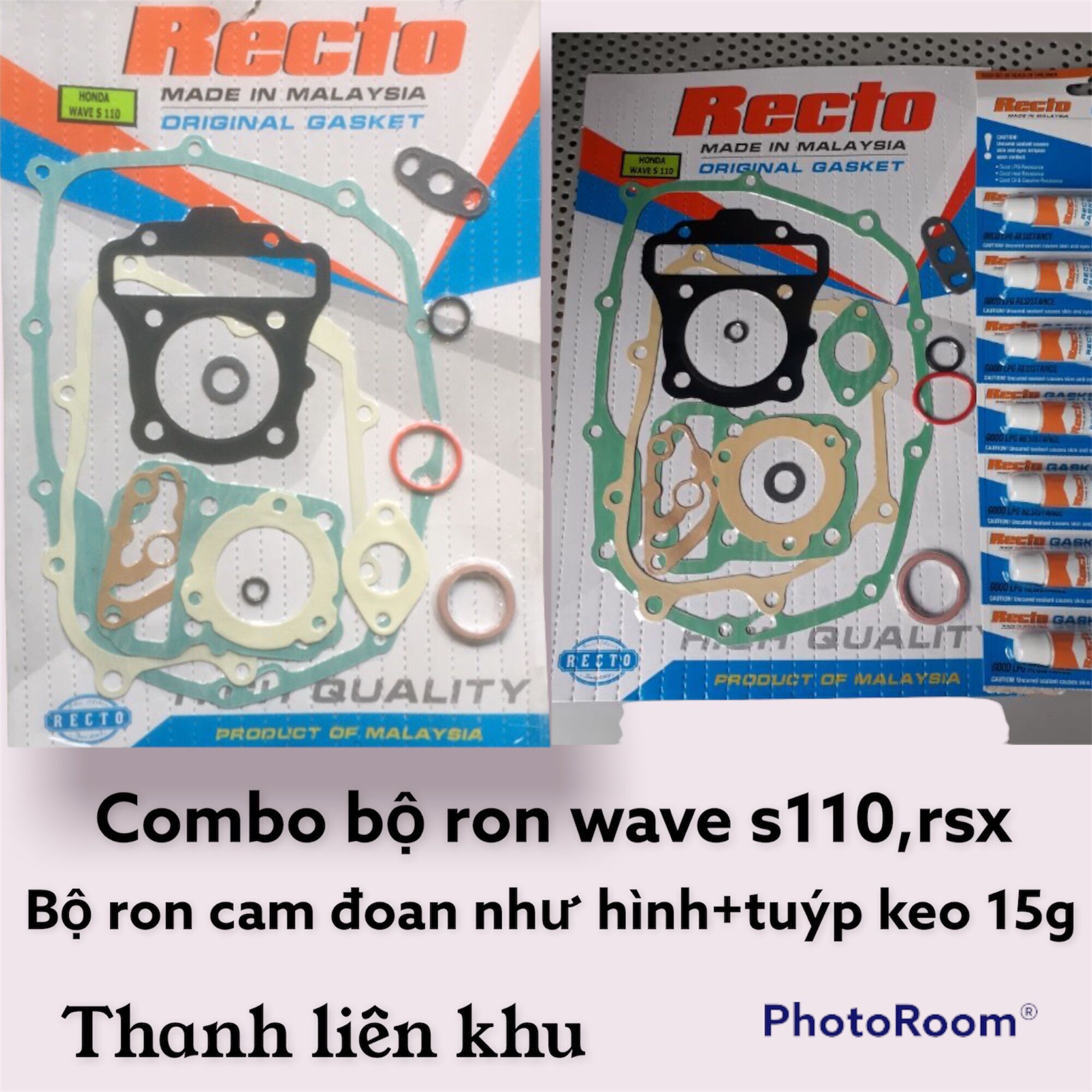 Bộ Gioăng (ron) máy wave s110, wave blade, wave a 2017, rsx chính hãng recto (cam kết chính hãng)