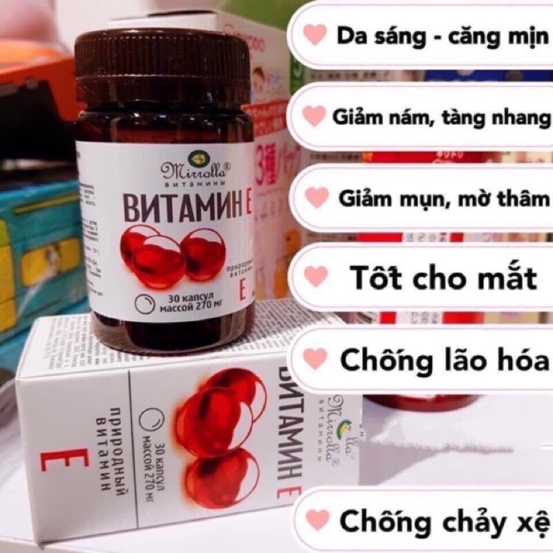Cobom 2 hộp Viên uống dưỡng trắng da vitamin e đỏ