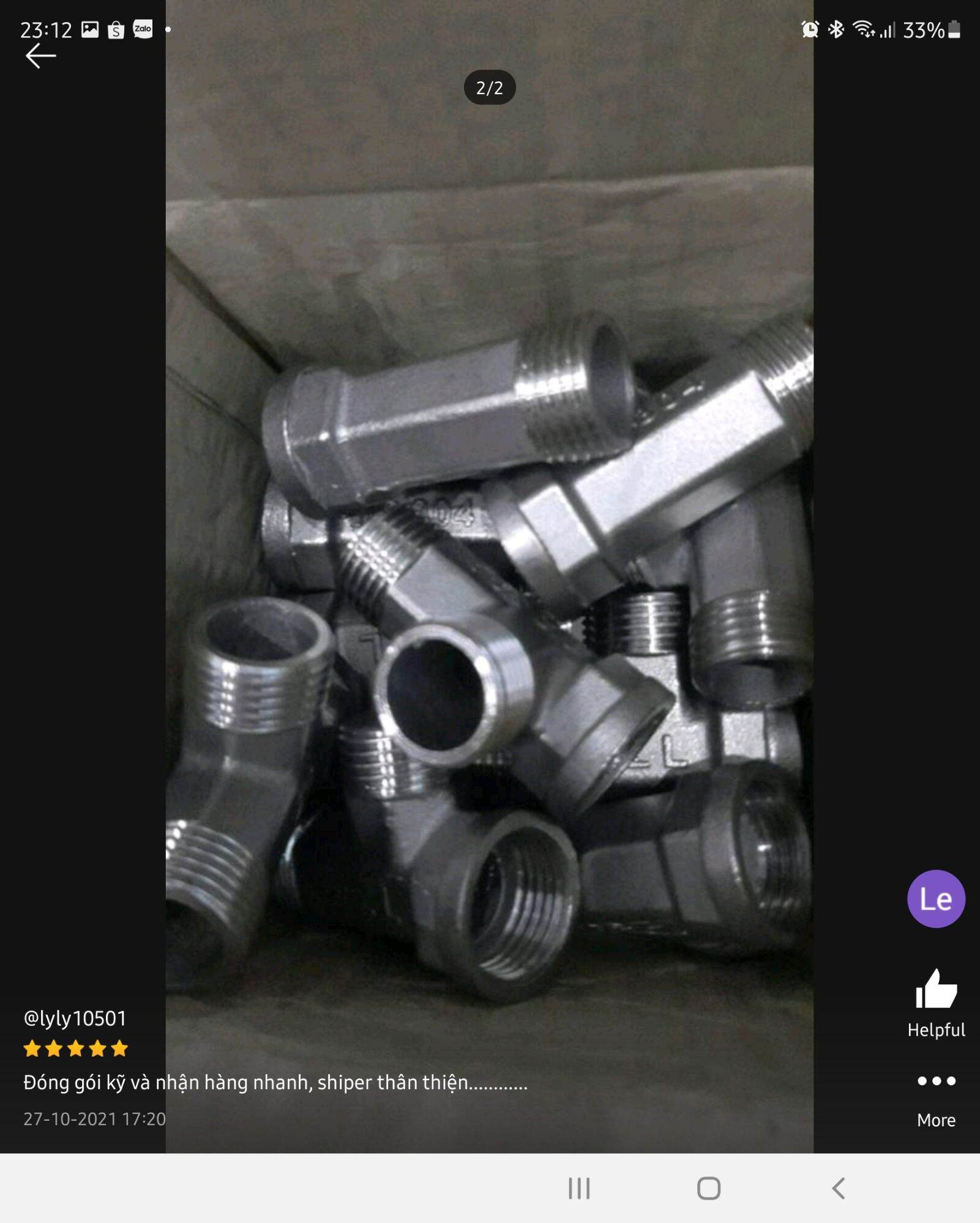 Tê inox 2 đầu ren ngoài, 1 đầu ren trong đều là phi 21