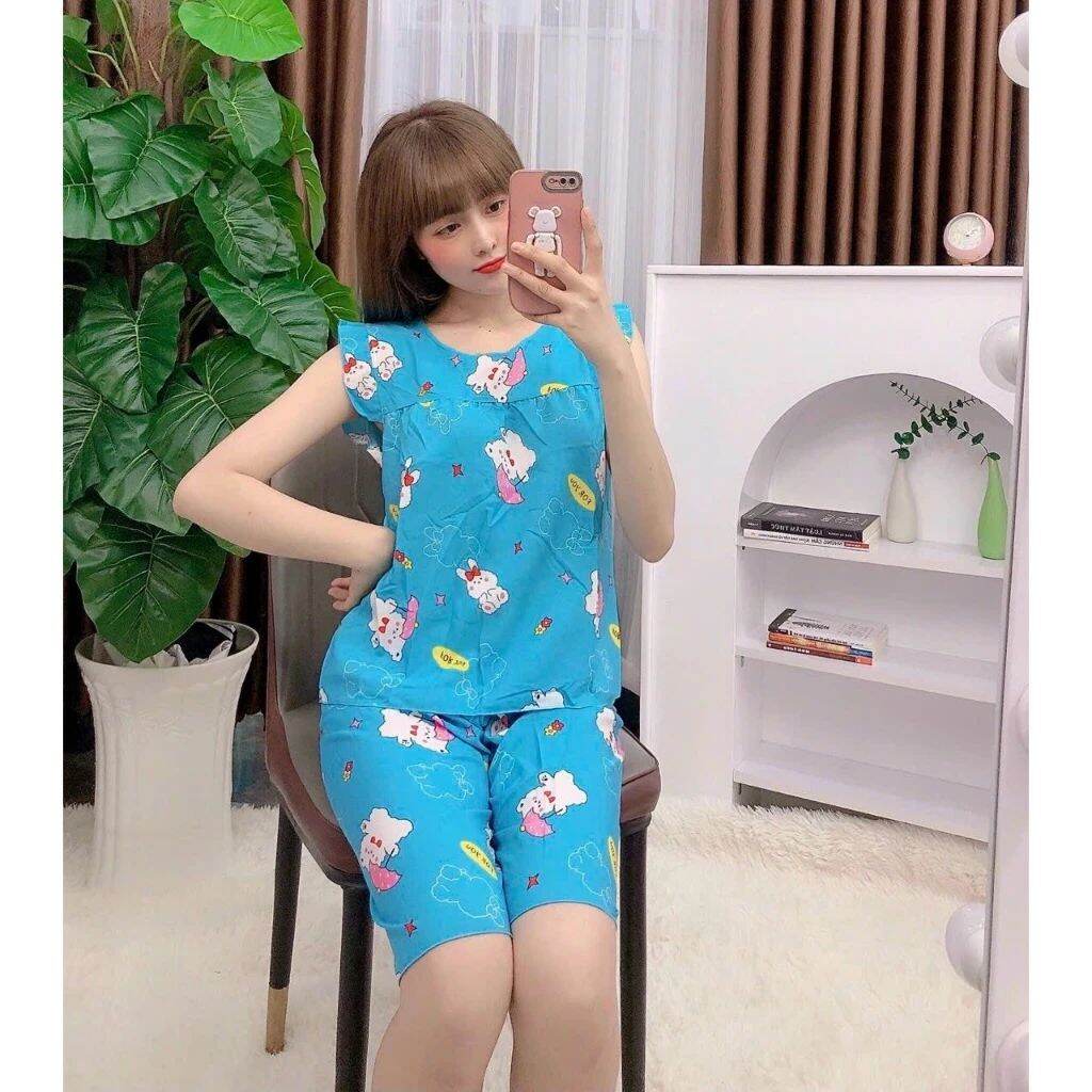 Đồ bộ lửng vải lụa hàn châu mặc nhà - M23