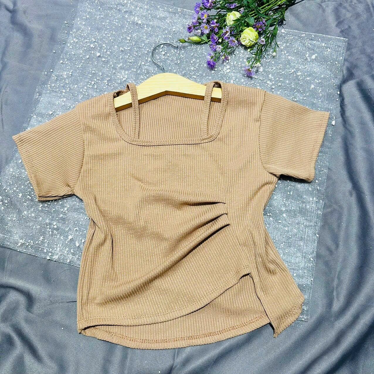 áo thun croptop kiểu nhúng eo