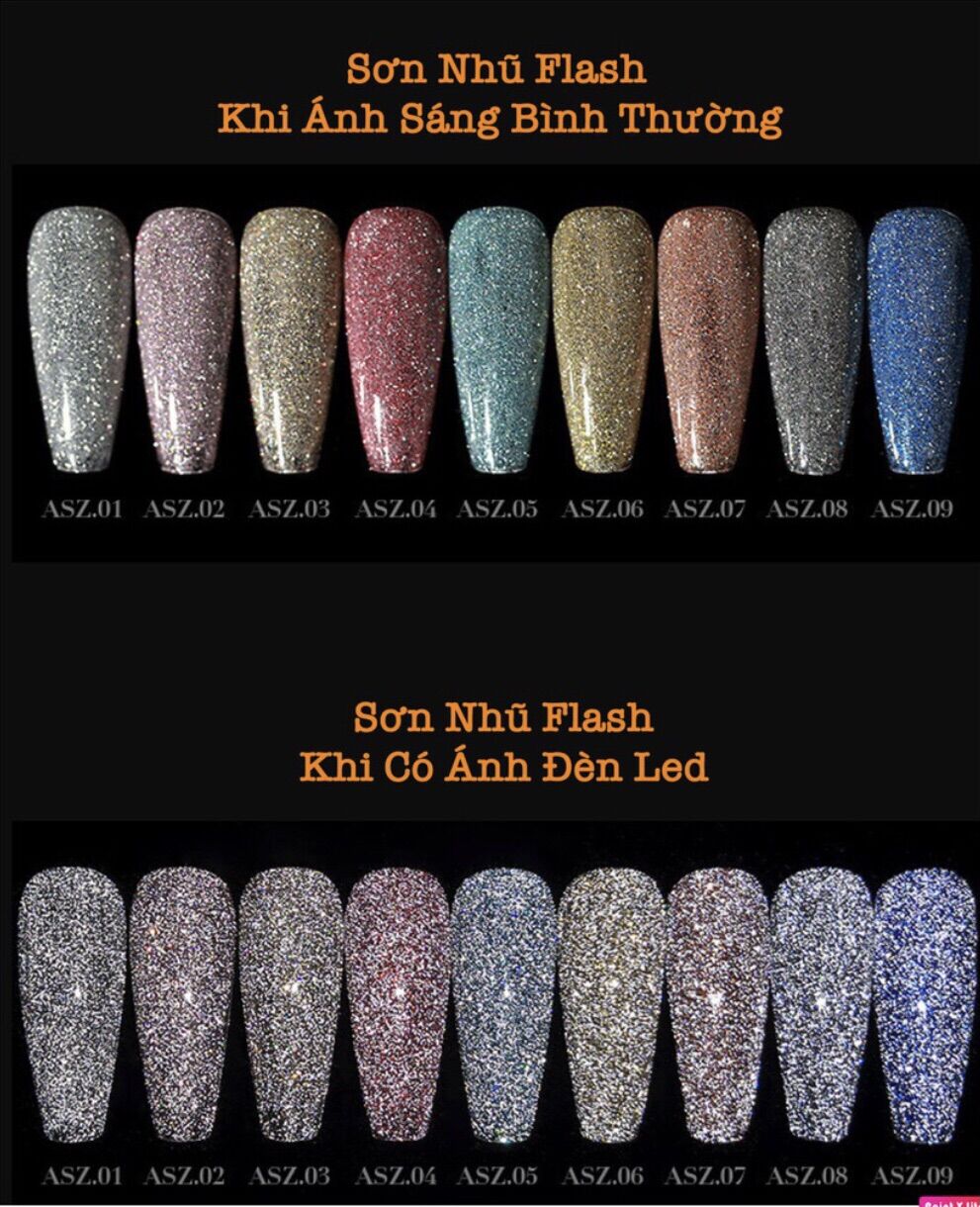 Sơn Gel Nhũ Flash  AS mã ASZ Chai Đỏ 15ml