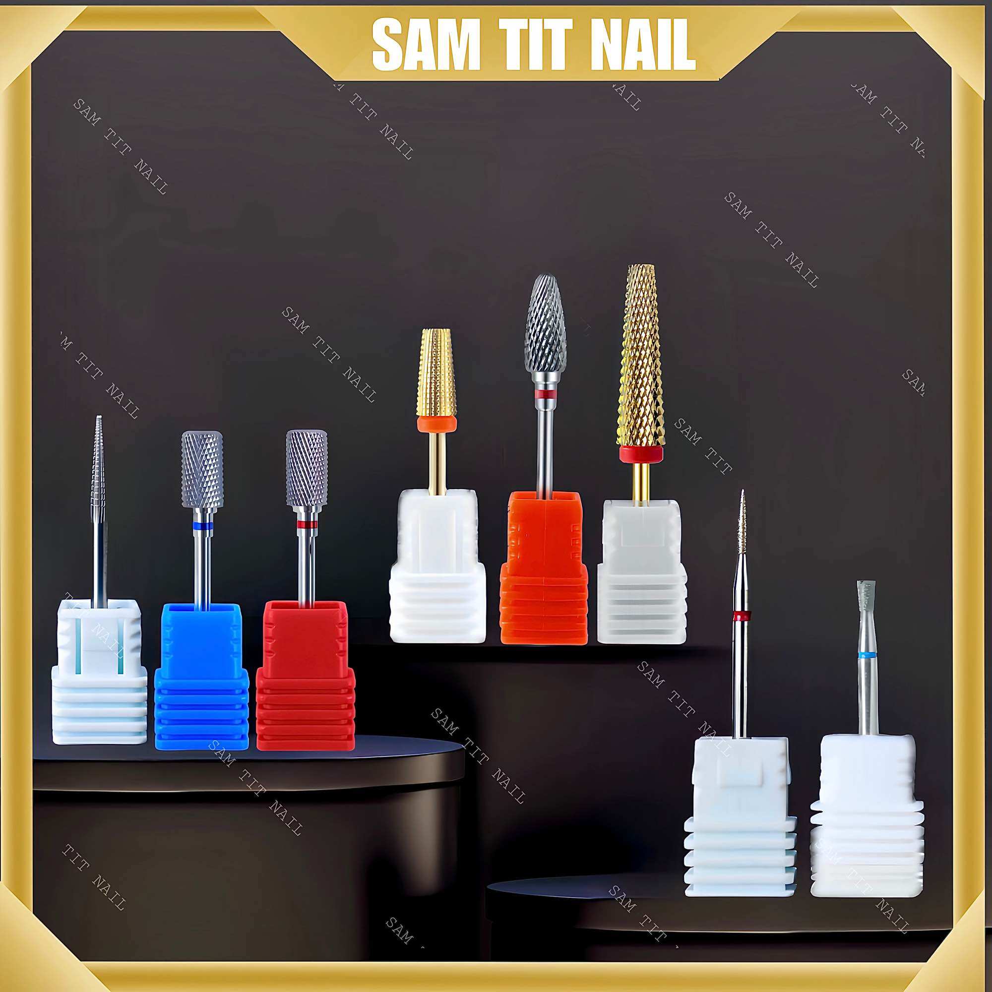 Đầu mài thép titan USA mài mịn-phá bột gel-mài da ẩn-mài chân móng úp-mài gầm.