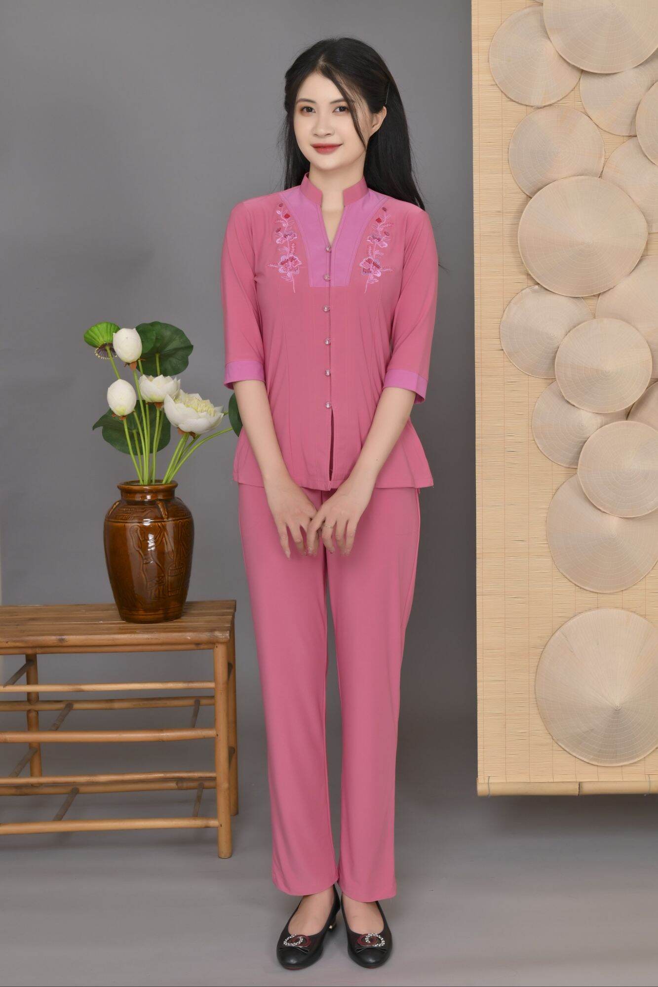ĐỒ LAM ĐI CHÙA - MẪU THUN TRỤ PHỐI
