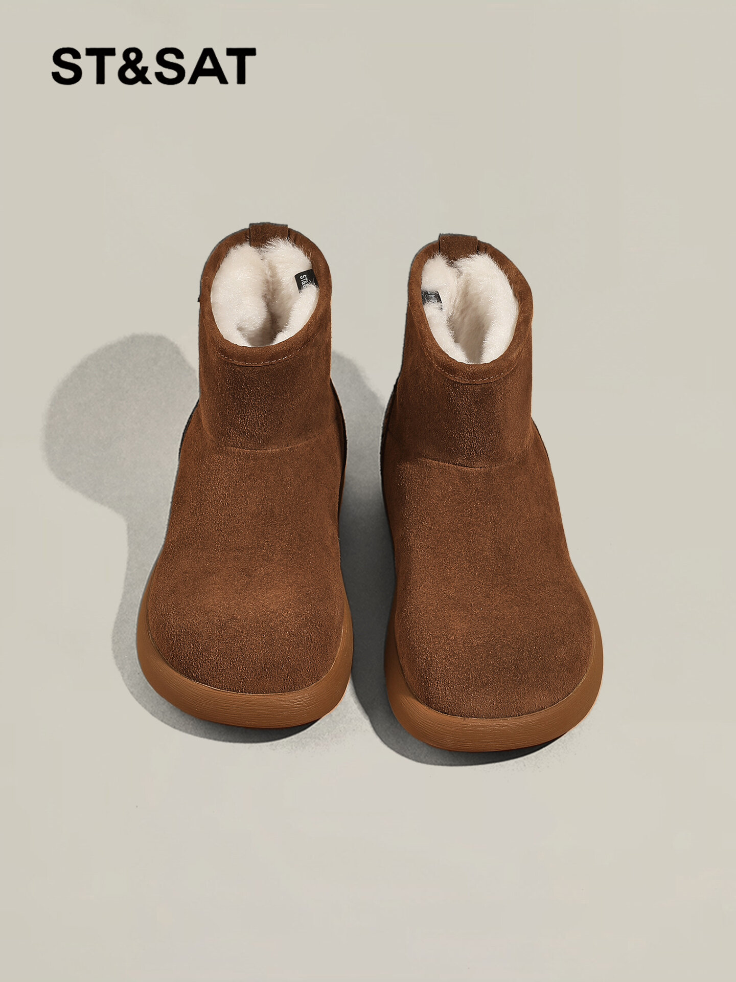 ST&SAT | Fur-Lined Thick Sole Snow Boots 4 Women Winter New Warm Short Casual Giá 2,286,000 Đồng*Miễn phí vận chuyển