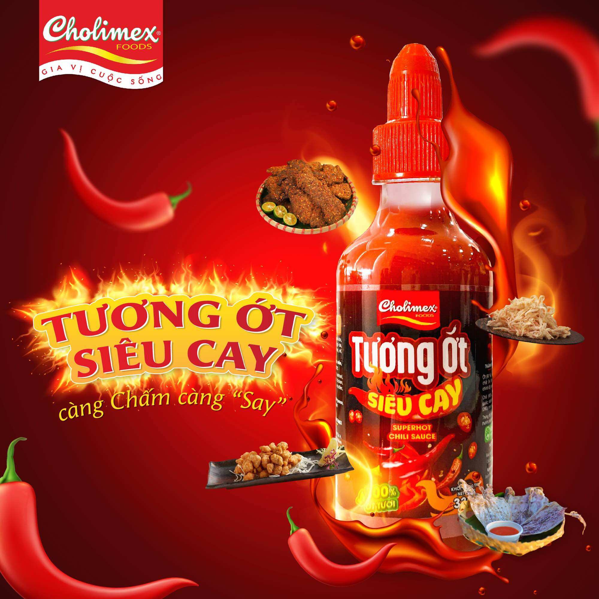 Tương ớt/tương đen/tương cà Cholimex chai 270g