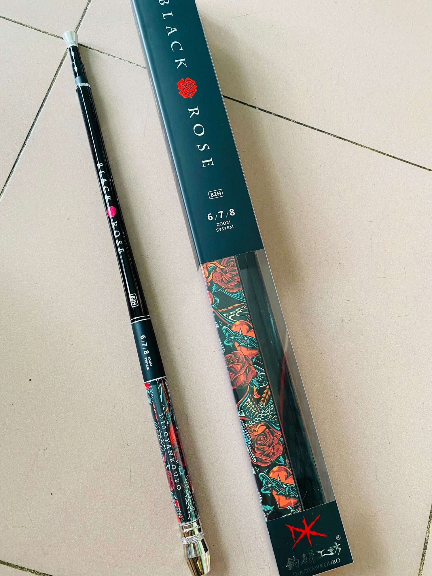 Cần câu tôm yu-shang taiwan - 黑玫瑰 black rose 82h zoom 6/7/8 dài 2m4