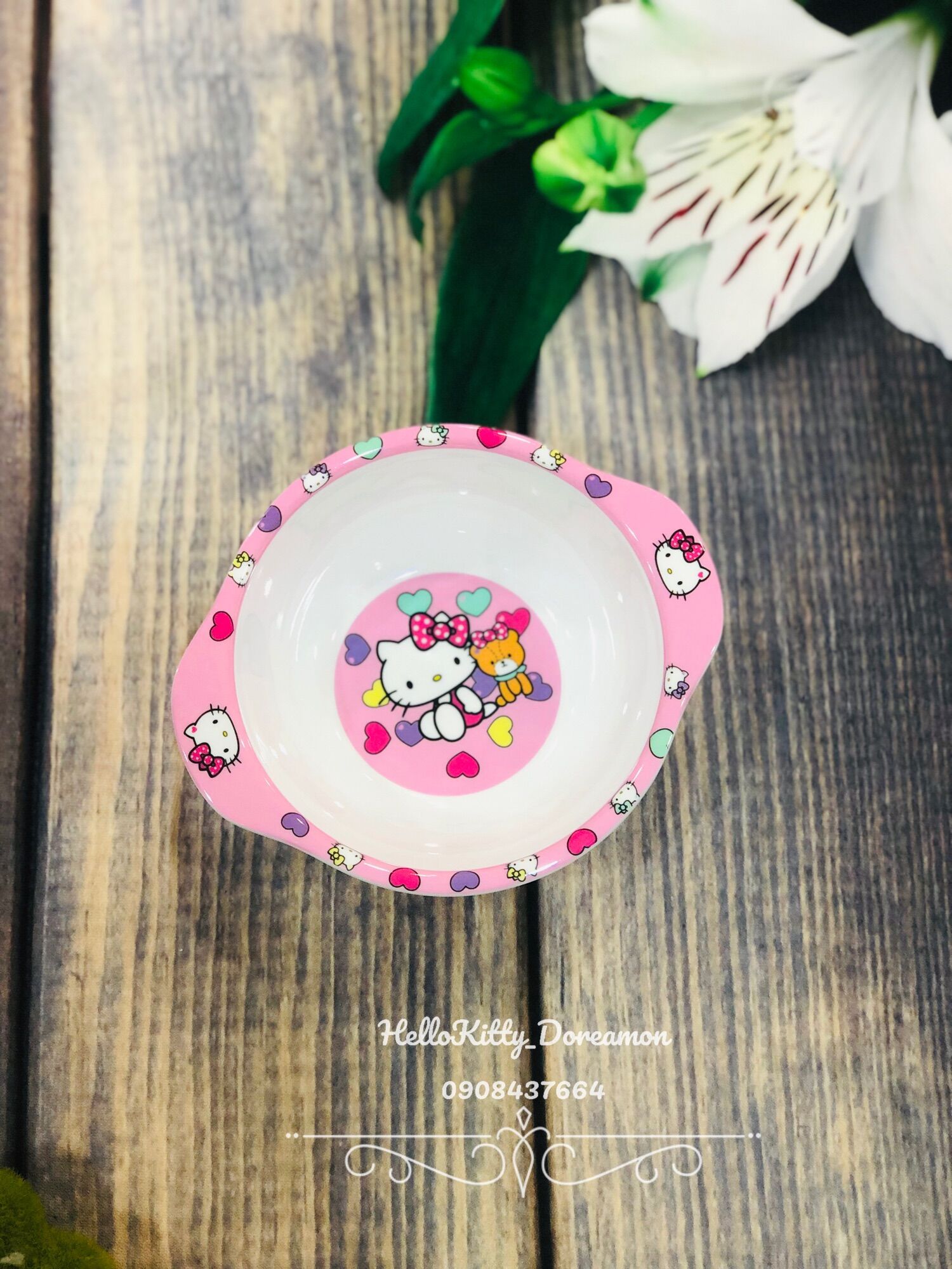 [HCM]Chén ăn dặm melamin HelloKitty Doreamon