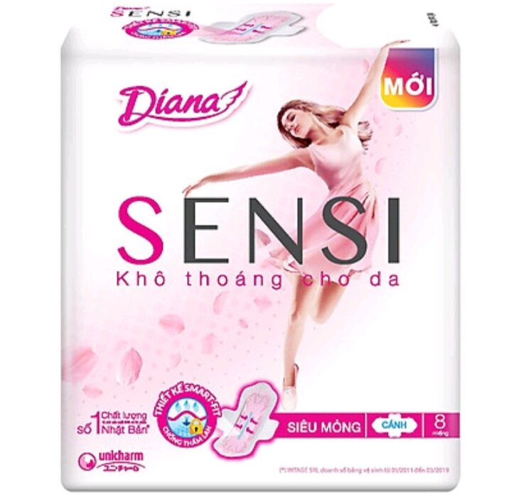 Băng vệ sinh Diana Sensi Siêu Mỏng Cánh (8 miếng)