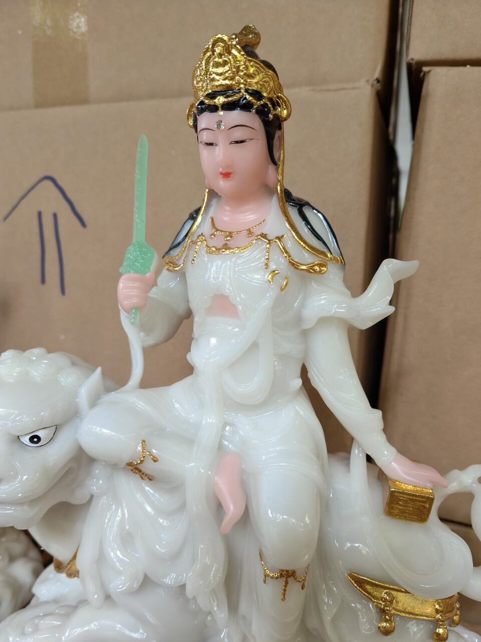 Tượng Văn Thù Bồ Tát  cao 30cm