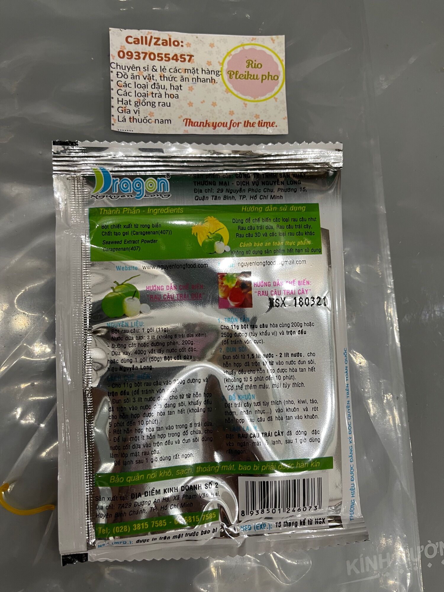 11gr bột rau cau dẻo