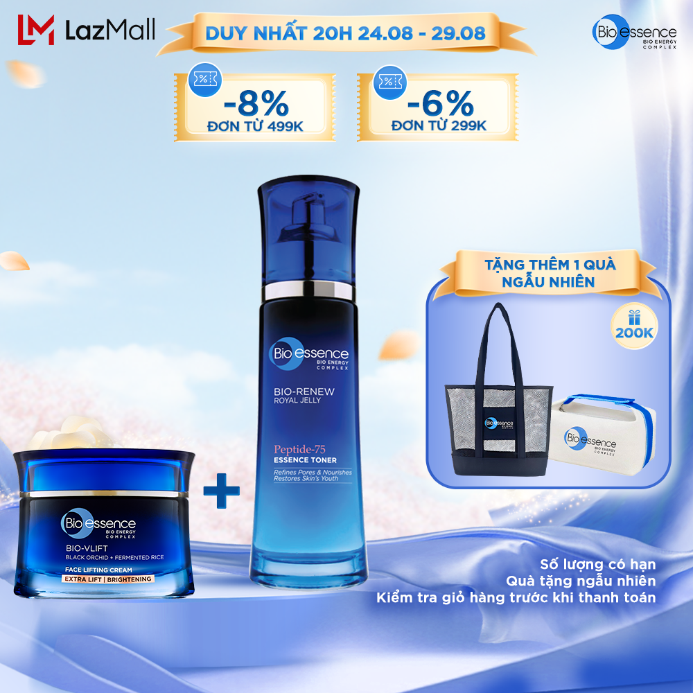 Kem nâng cơ mặt & dưỡng trắng Bio-Essence Bio-Vlift Bio-Essence Vlift Brightening Chiết xuất hoa phong lan đen và tinh chất gạo 45gr