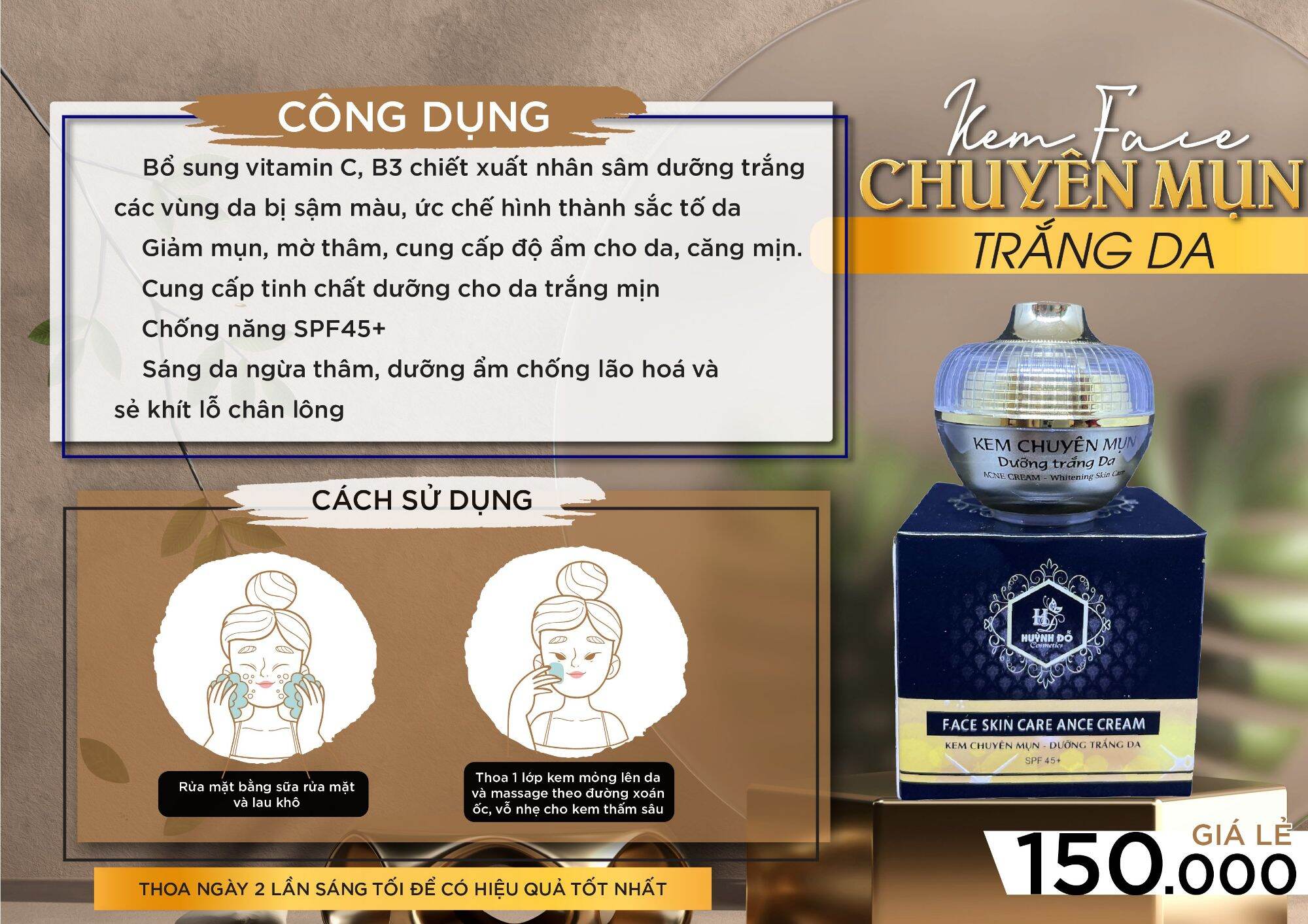 Face mụn huỳnh đỗ sỉ 2 hộp 260k