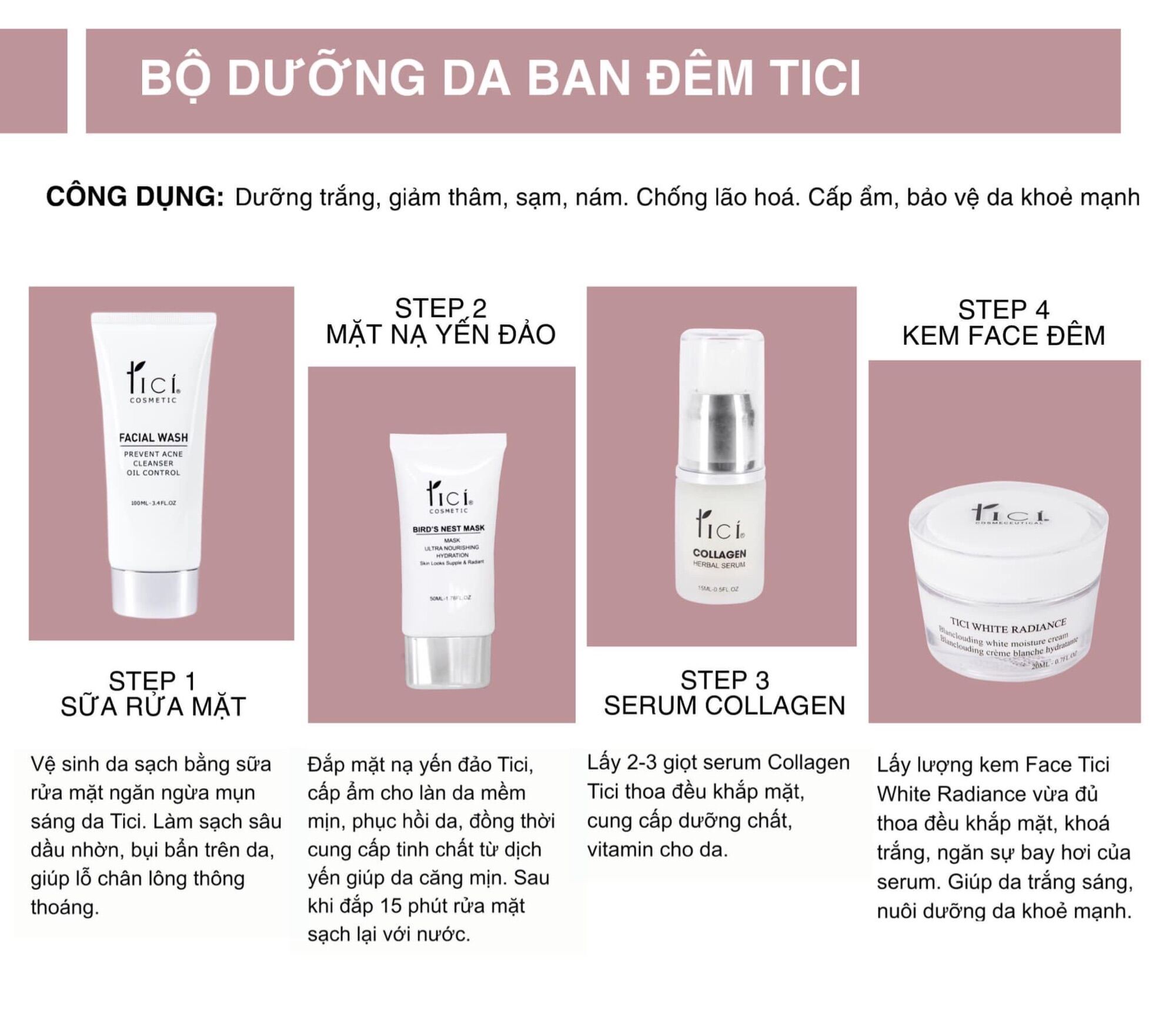 Combo Dưỡng Da Ban Đêm Chuyên Sâu Tici