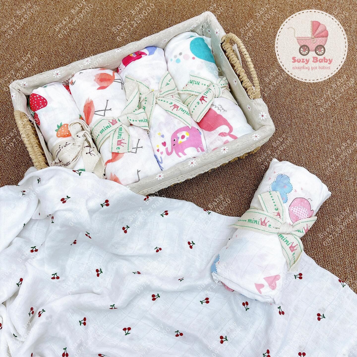 Khăn tắm xô sợi tre aden muslin cho bé