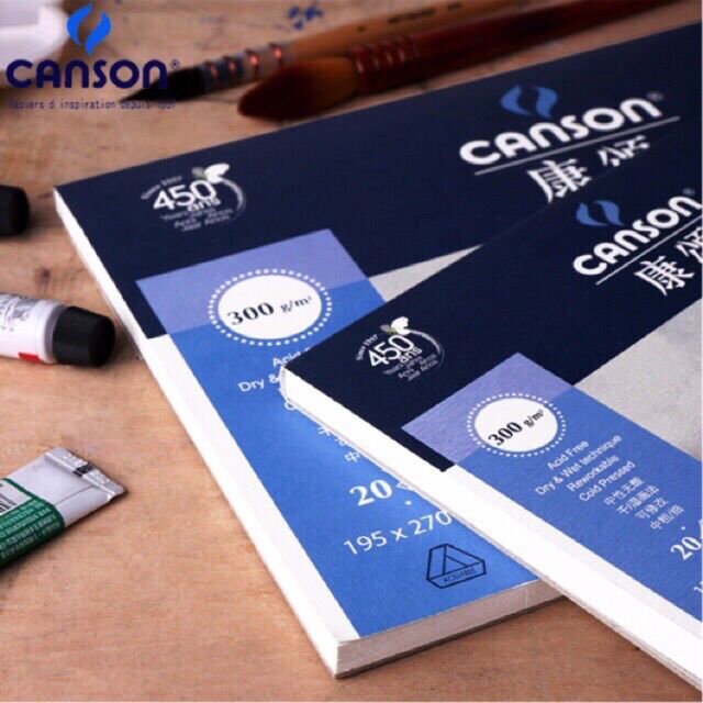 Sổ Vẽ Màu Nước Canson 1557 A5 A4 A3 300gsm