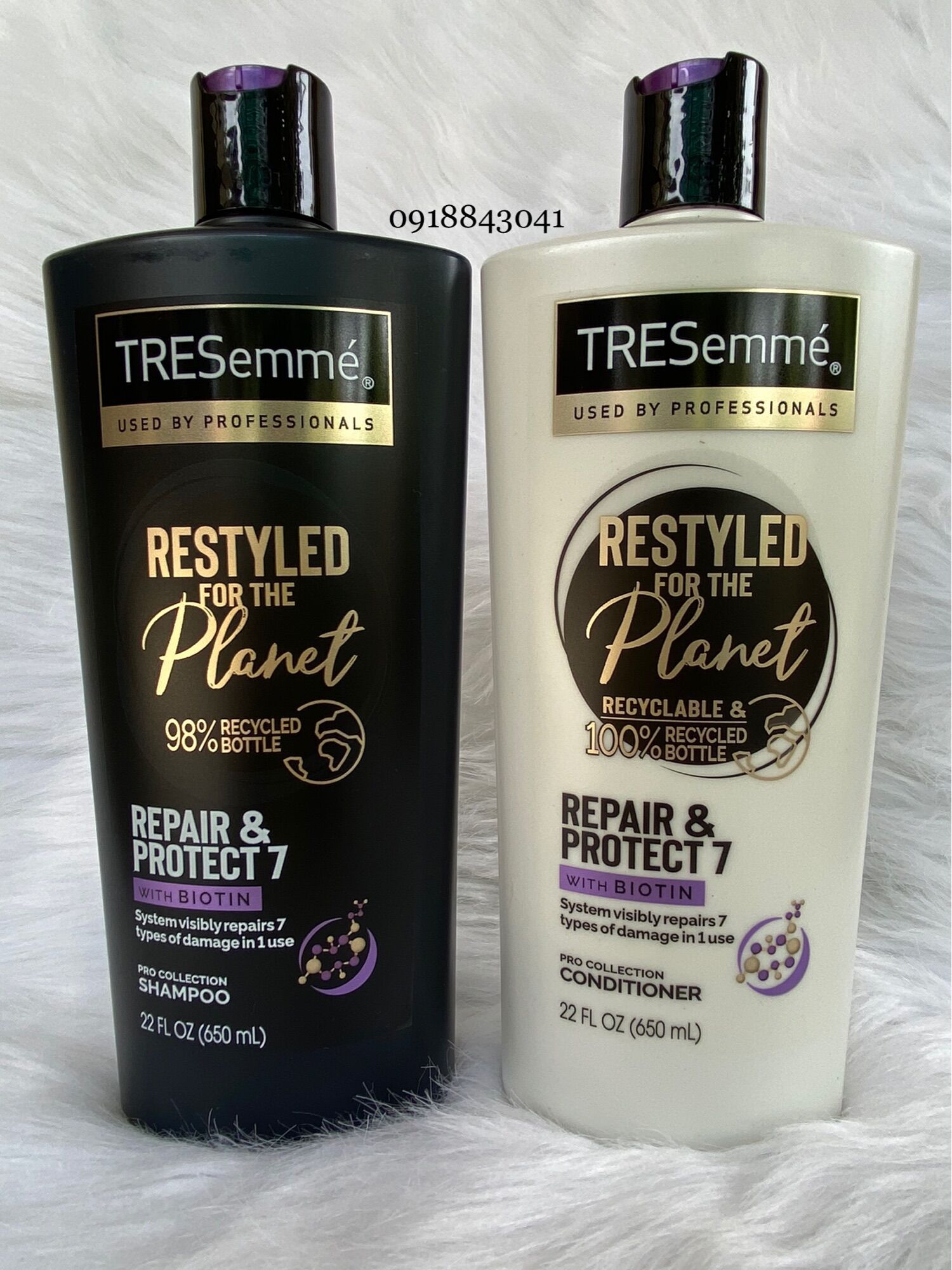 [Nội địa Mỹ] Dầu gội xả TRESemmé Repair & Protect 7 Chai 650ml