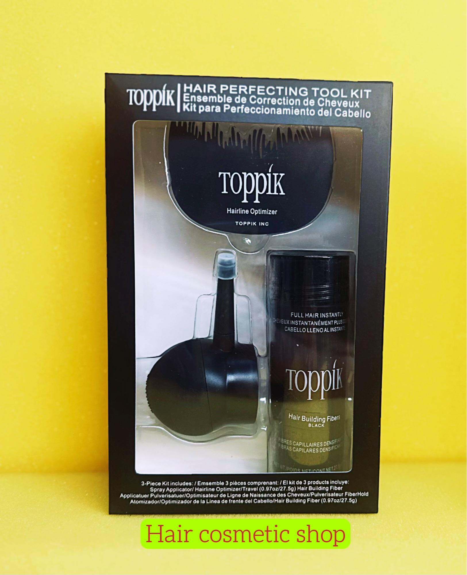 Toppik Bộ 3 sản phẩm Chăm sóc tóc Phủ bạc, Làm dày tóc, Che Hói dùng cho tóc thưa mỏng toppik Hair building Fiber