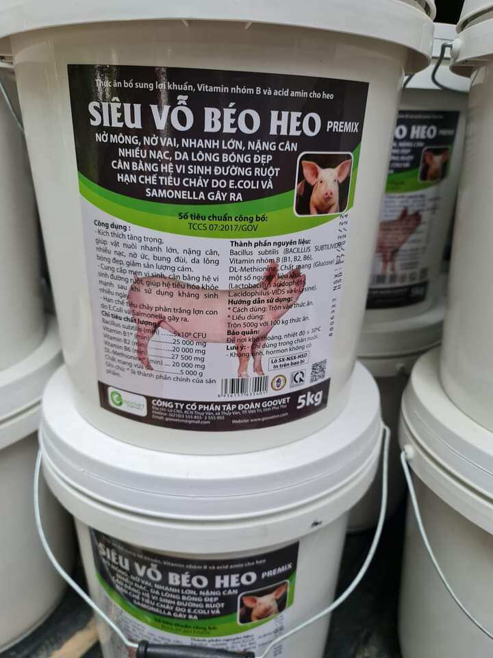 Xô siêu vỗ béo cho heo 5kg dùng từ 20 ngày tuổi