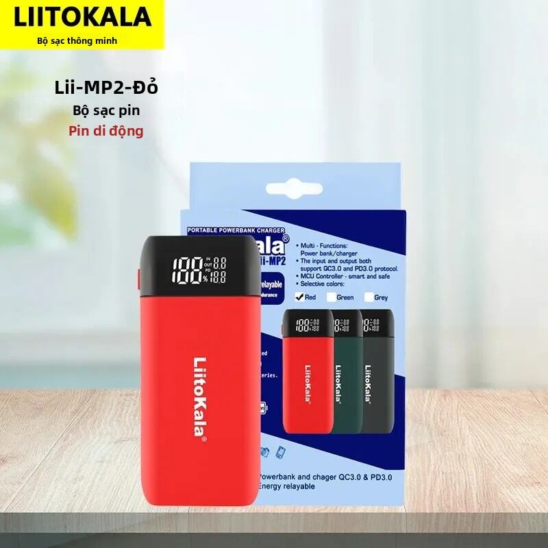 LiitoKala Lii-MP2 Power Bank 21700/18650 Tương Thích Sạc Nhanh Type-C Đầu Vào USB Màn Hình LCD Bộ Sạ