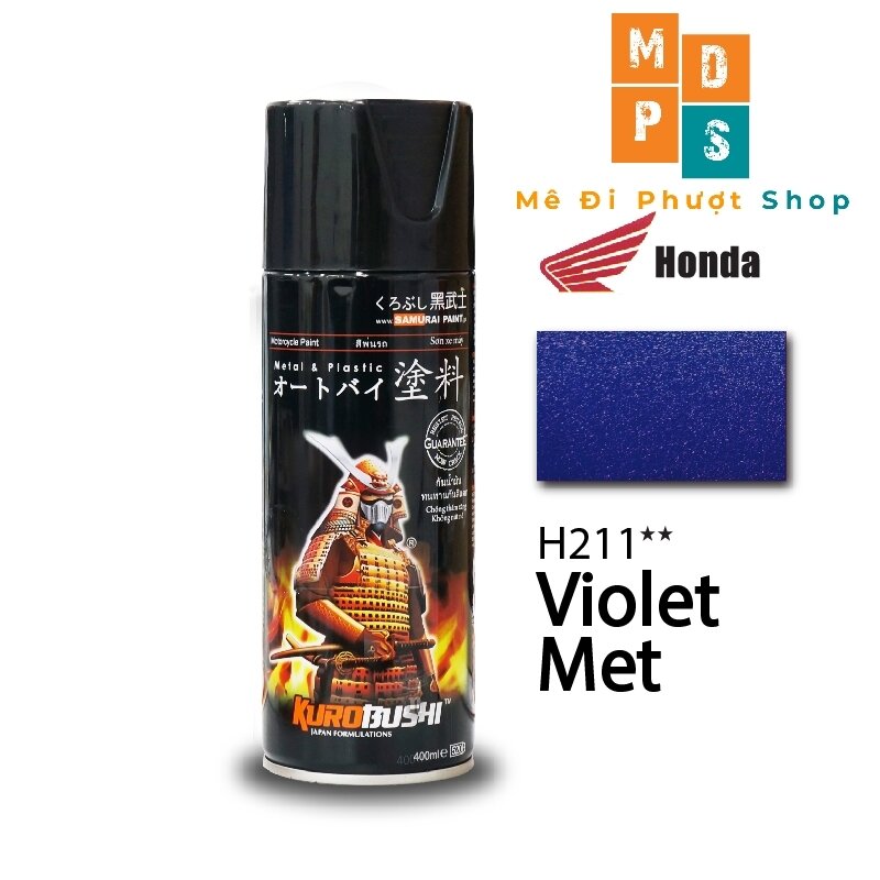 _ h211_ chai sơn sịt màu xanh tím kim loại honda _ sơn sịt samurai chính hãng _ h211**