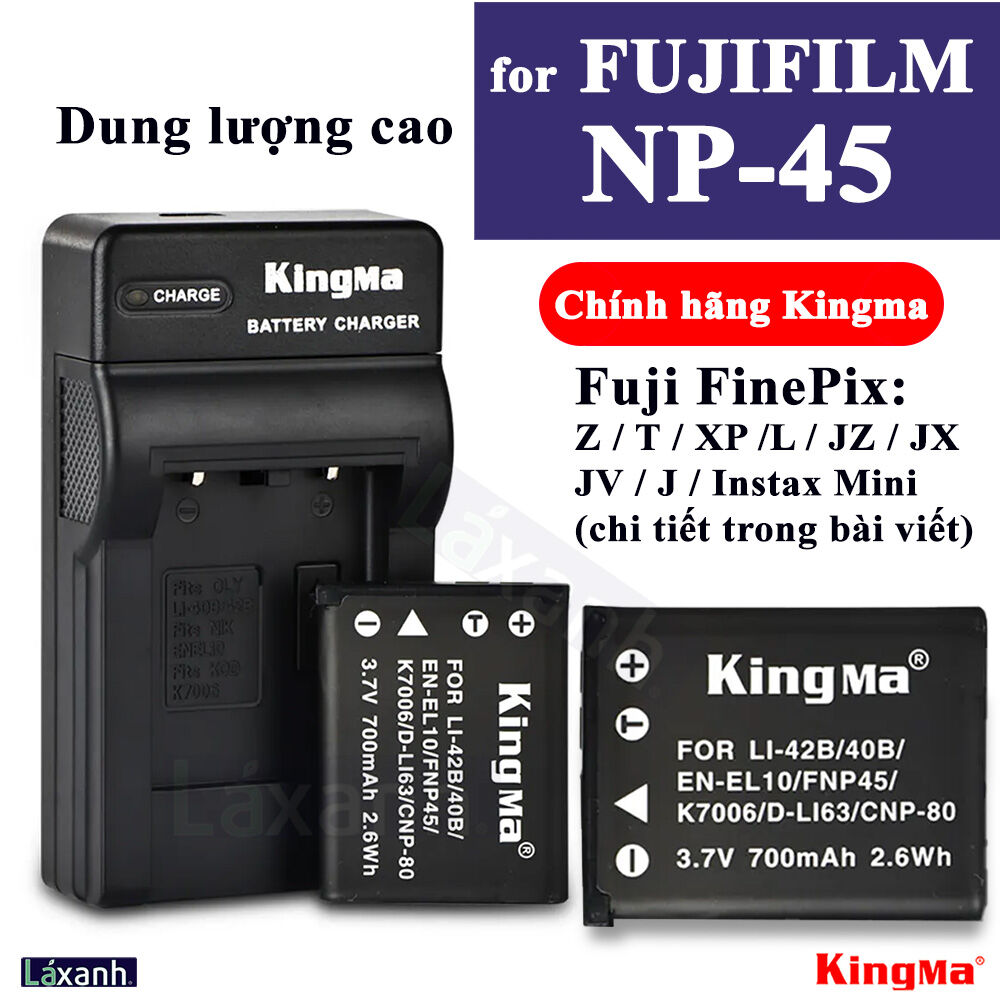 Fujifilm np-45 | pin và dock sạc máy ảnh kingma cho fujifilm np45 np-45 fnp-45 finepix z1000 z900 z800 xp140 xp130 jz jv li40 li42