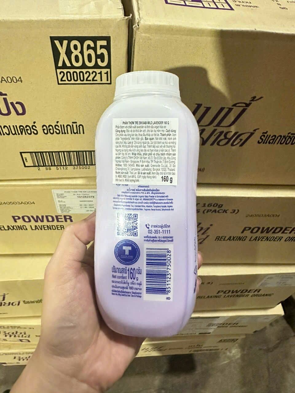 Phấn thơm trẻ em Babi Mild 160g