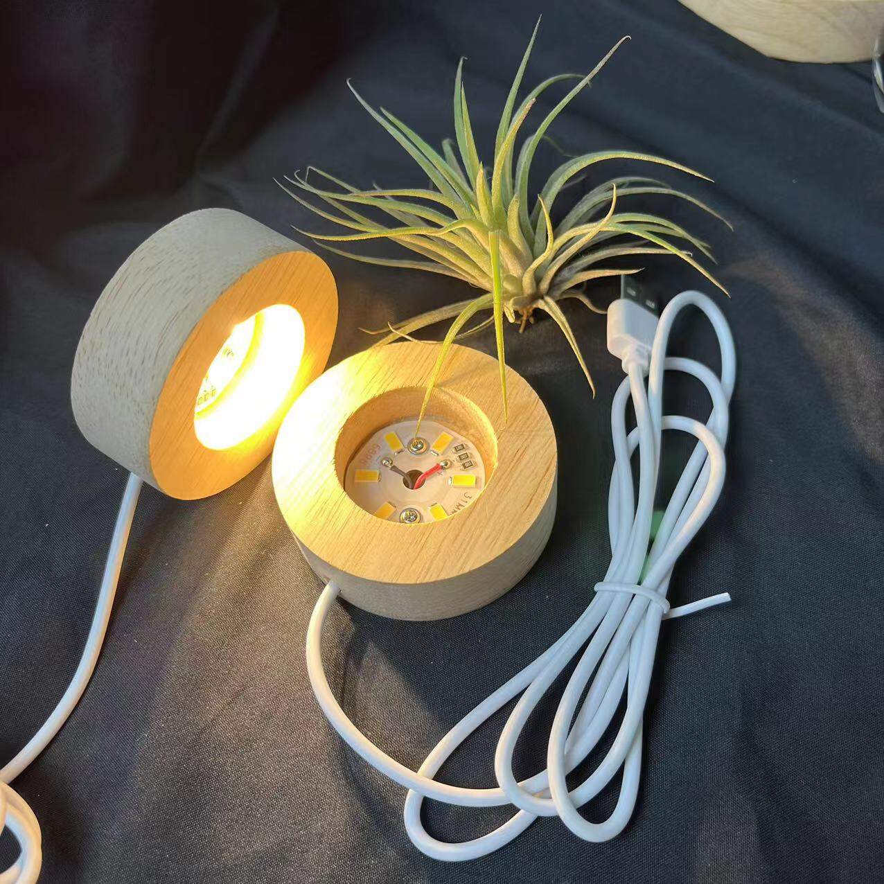 đèn led đế gỗ đế đèn gỗ trang trí độc đáo