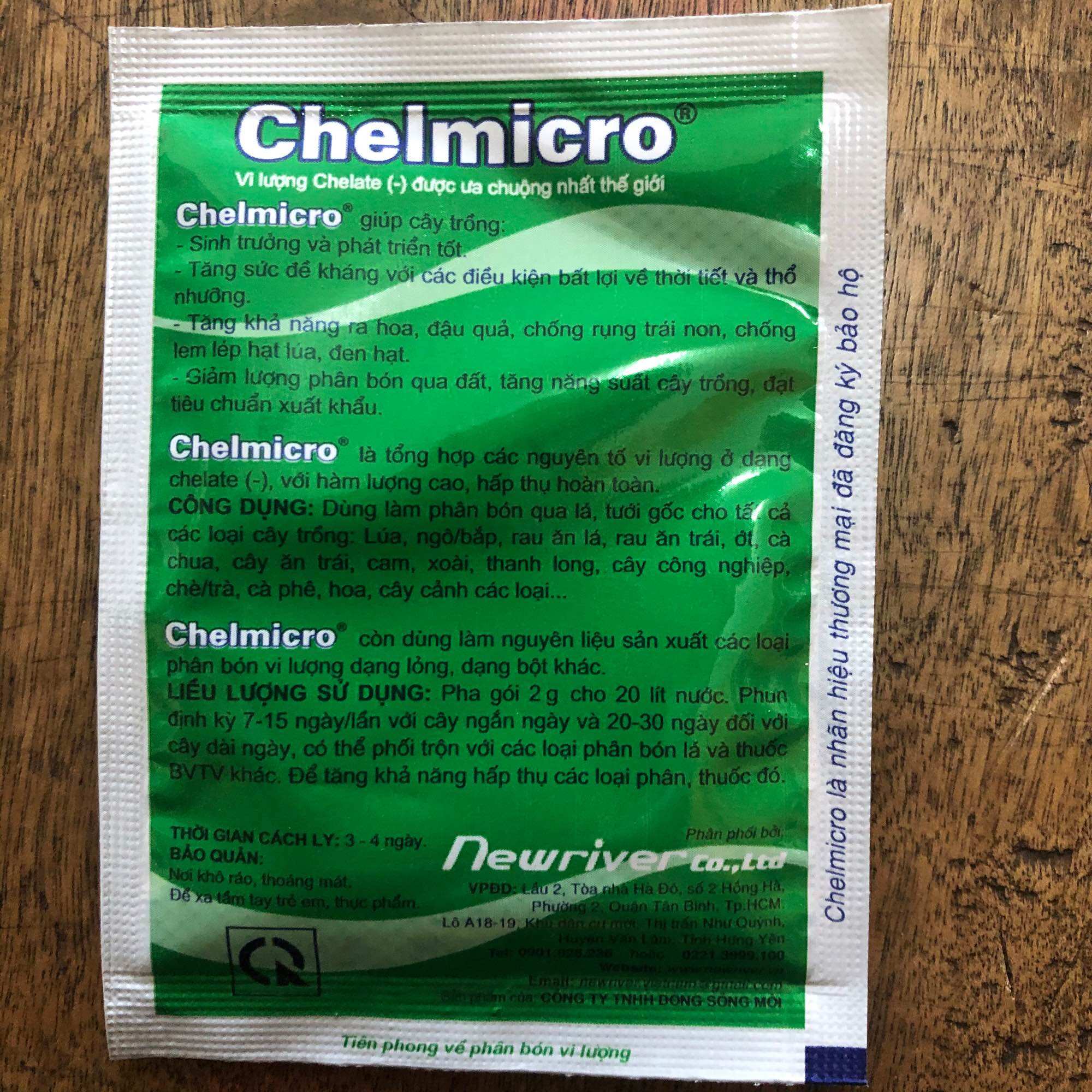 Phân bón vi lượng Chelmicro 2g pha 10-16 lít nước
