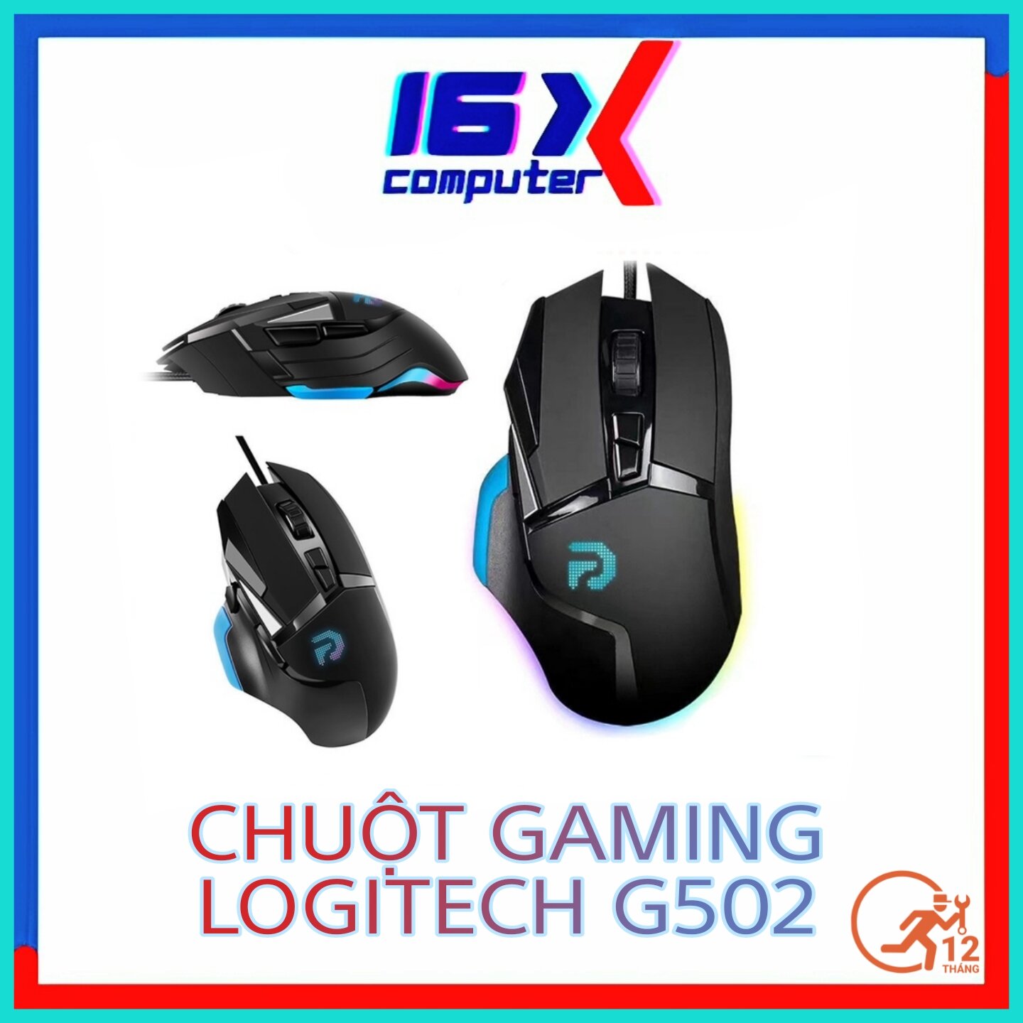 Chuột chơi game, chuột máy tính có dây g502 led rgb 7200dpi tùy chỉnh, hàng oem bảo hành 12 tháng