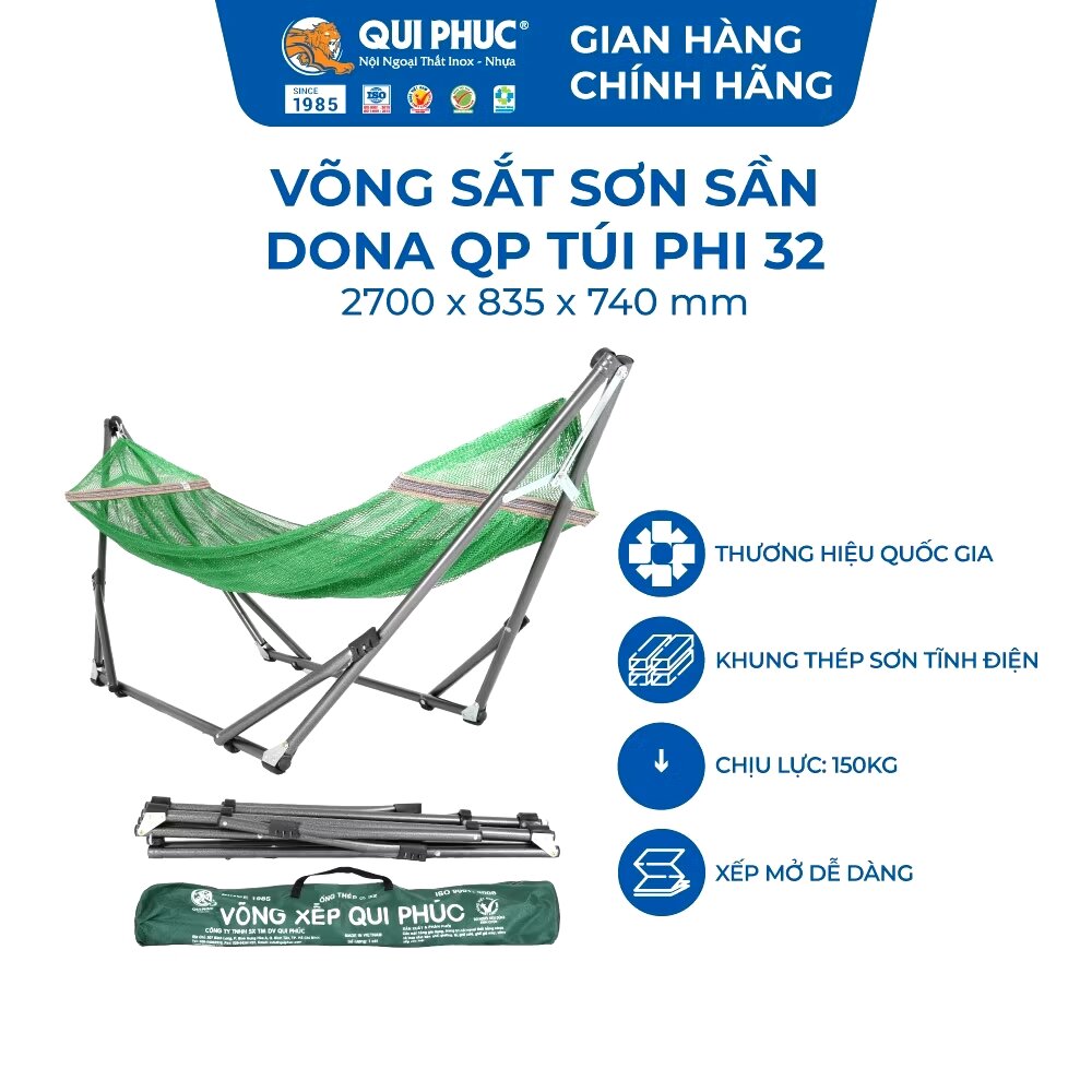 Qui Phuc Folding Hammock, Electrostatic Paint, Phi 32 Genuine Warranty 12 Months