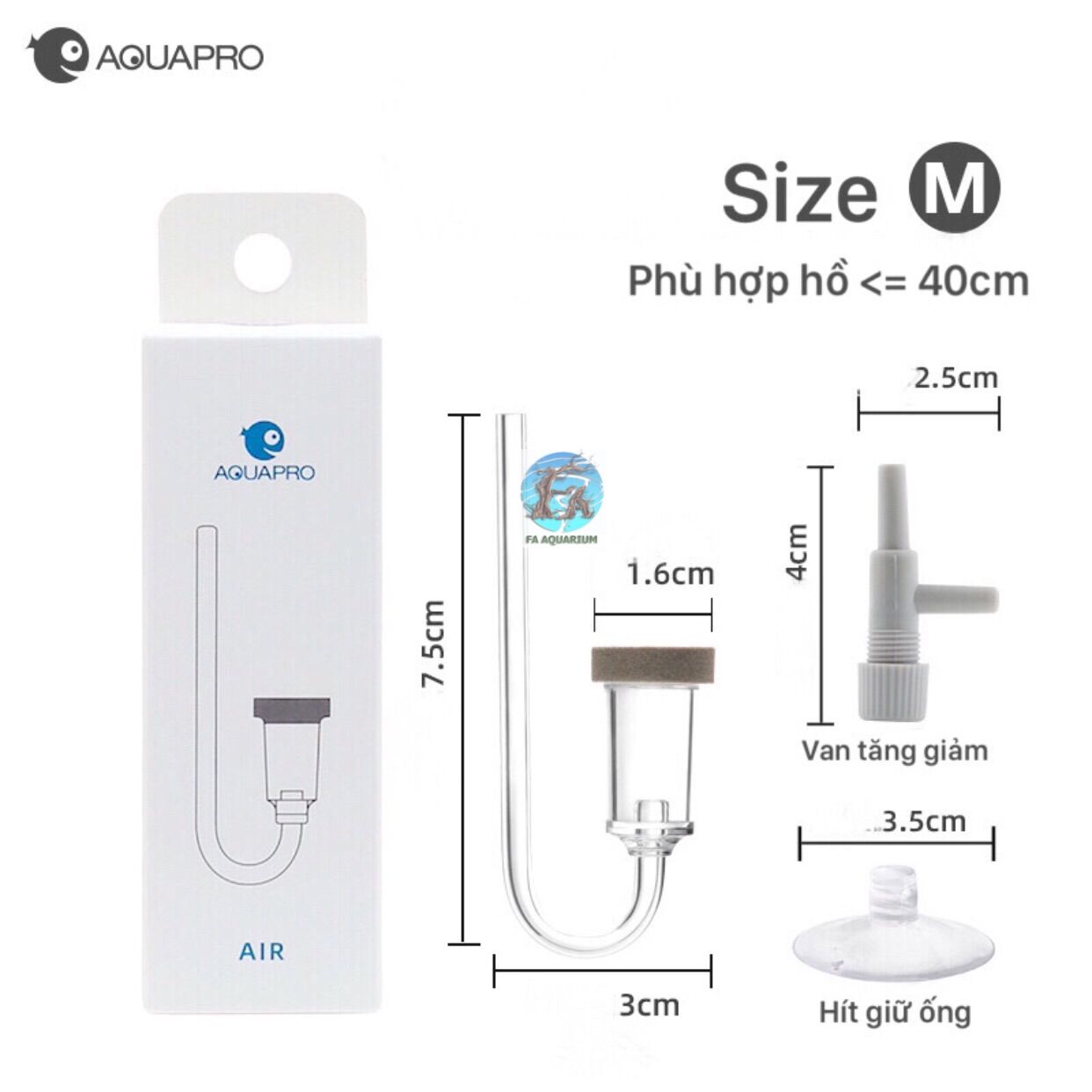 Cốc sủi oxy siêu mịn AQUAPRO