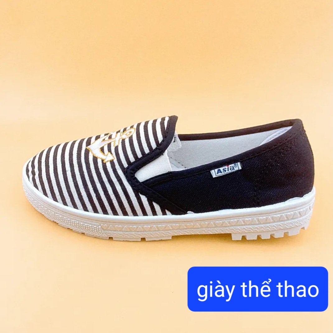 Giày nữ ASIA màu xanh ( kẻ sọc)