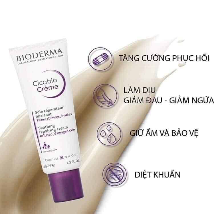 Kem dưỡng phục hồi bioderma tím 40ml