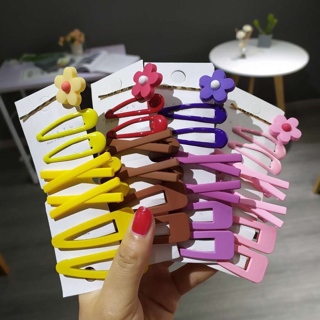 🔥🔥Bán Sỉ_ 10 Vỉ Kẹp Hoa (70cái) Nhiều Màu