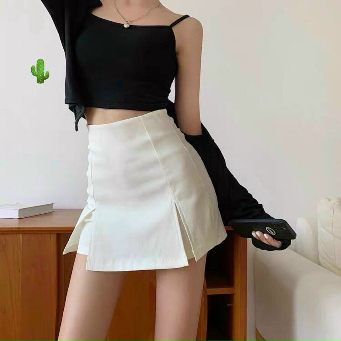 chân váy mini xẻ tà có size CV kiểu #pcut