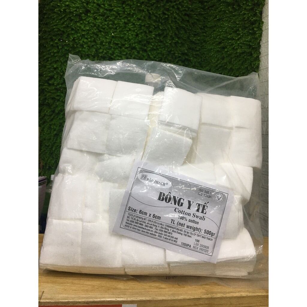 Gòn cắt sẵn 6x6 Bảo Thạch 500gr Spa lau mặt