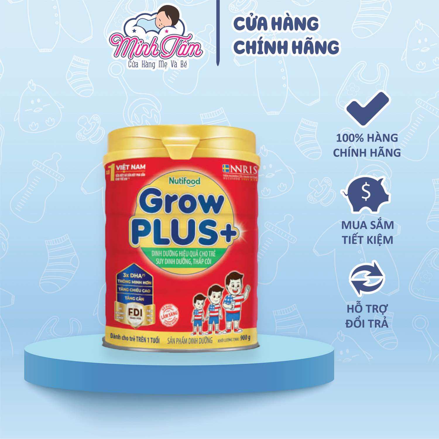Sữa bột Nutifood GrowPLUS+ đỏ (900g)