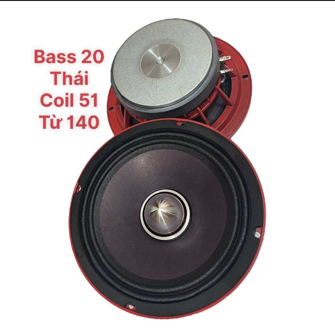 Loa bass 20 thái coil 51 từ 140 sườn nhôm (giá 1 cái)