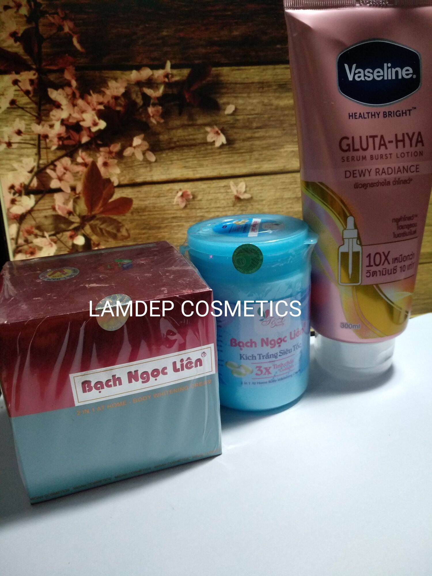 Combo body trắng da bạch ngọc liên + kích trắng + vaseline