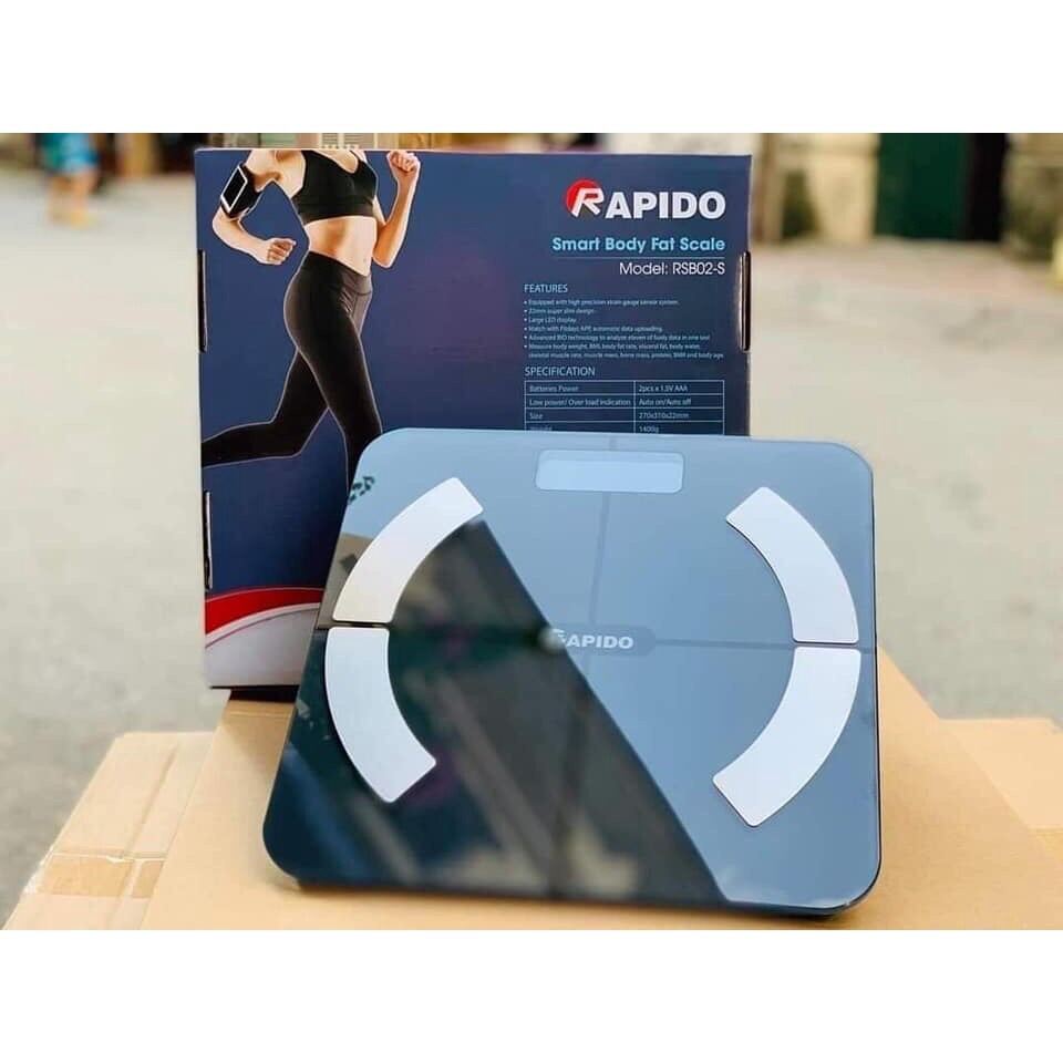 Cân sức khỏe điện tử Rapido RSB02-S kết nối Bluetooth - Hàng chính hãng