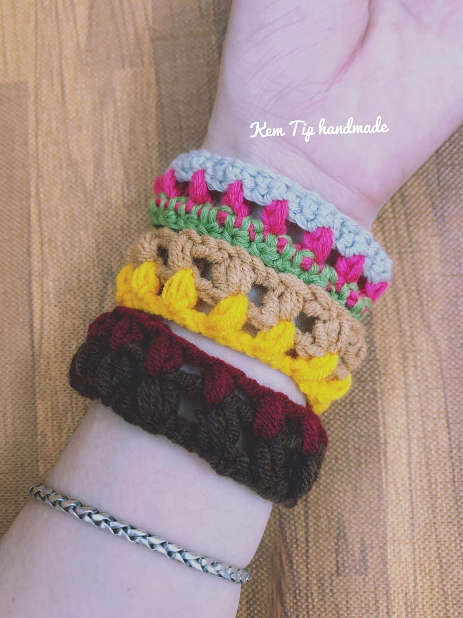 Vòng tay đan len handmade, vòng tay nữ, vòng tay đôi