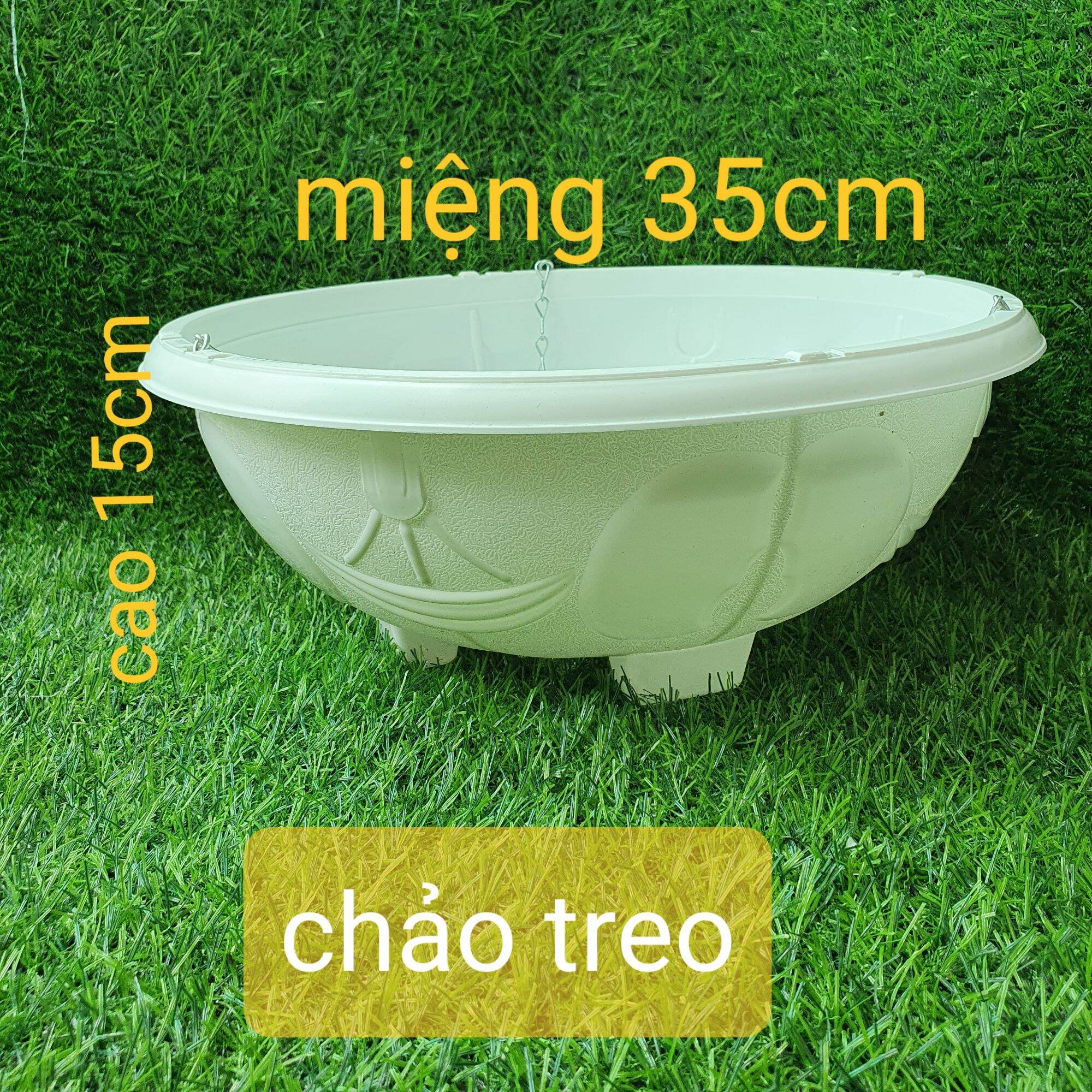 5 chậu chảo treo dây xích siêu đẹp cỡ to 35cm, chậu trồng hoa, cây cảnh