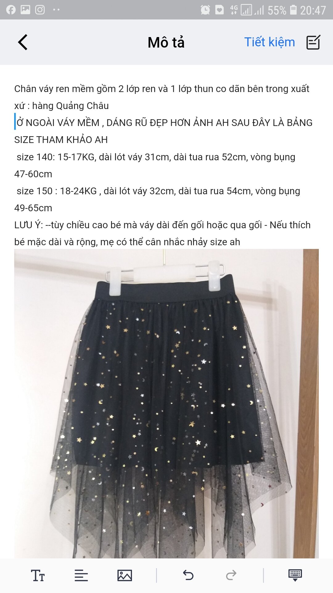 Chân váy ren tua rua tầng cho bé