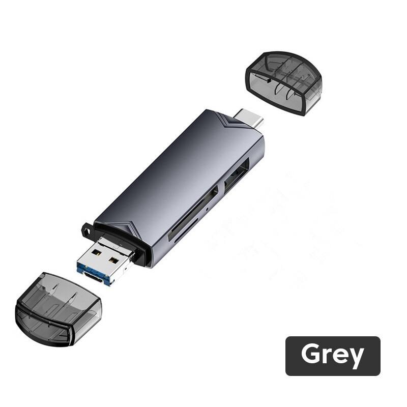 Đầu đọc thẻ 6 trong 1 otg loại c usb 3.0 mini adapter với micro sd tf ổ đĩa flash usb chuyển đổi dành cho điện thoại di động