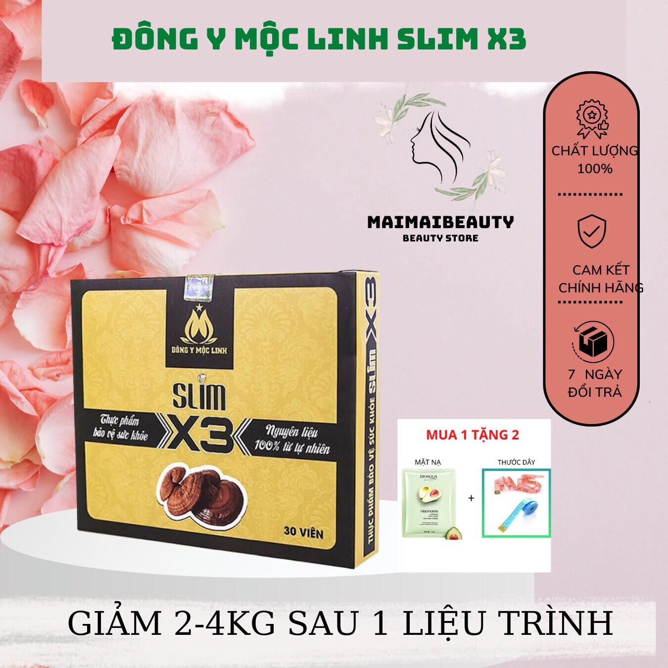Giảm cân Đông Y Mộc Linh Slim X3 giảm cân cấp tốc an toàn giảm béo nhanh