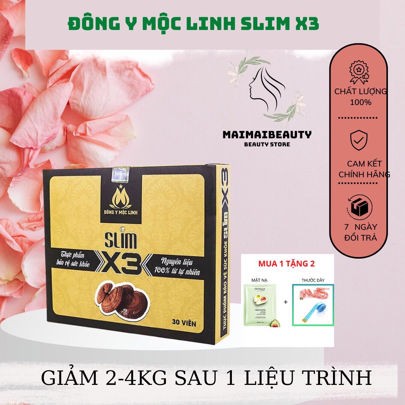 Giảm cân Đông Y Mộc Linh Slim X3 giảm cân cấp tốc an toàn giảm béo nhanh thumbnail