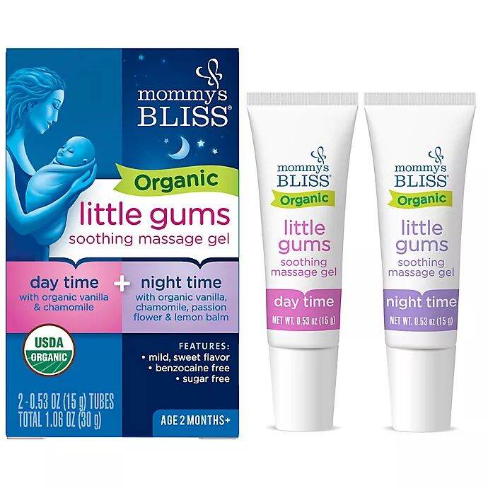 Mommy's Bliss, Gel bôi mọc răng sữa, làm giảm đau nướu cho bé Mommy's Bliss Organic Little Gums Soothing Massage Gel Day and Night , date 2/23